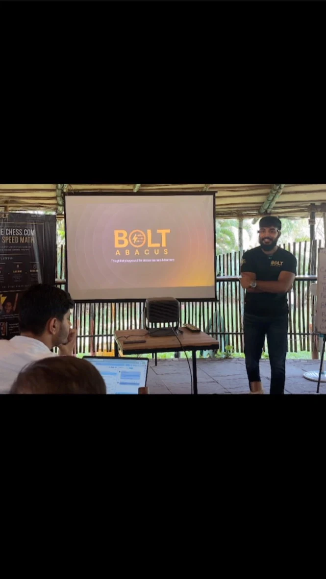 Siram presenting Bolt Abacus to an audience
